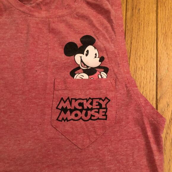 Disney Mickey Mouse Red Tank Top with pocket-Size M (7-9) - Picture 2 of 4